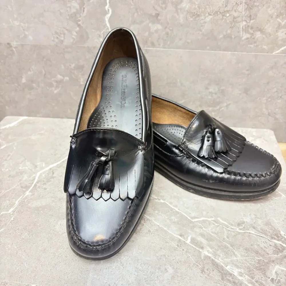 Bass Weejuns Loafers Layton Slip On Penny Tassel Black Leather Loafers 8 EEE